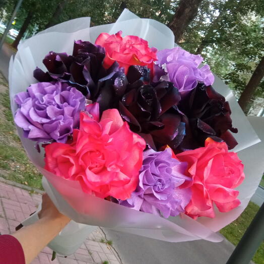Французские розы 9шт