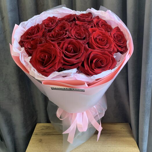 Монобукет из премиальных красных роз🌹