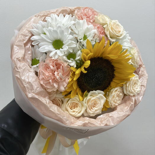 🌼🎀 Букет с подсолнухом BLOOM ROOM