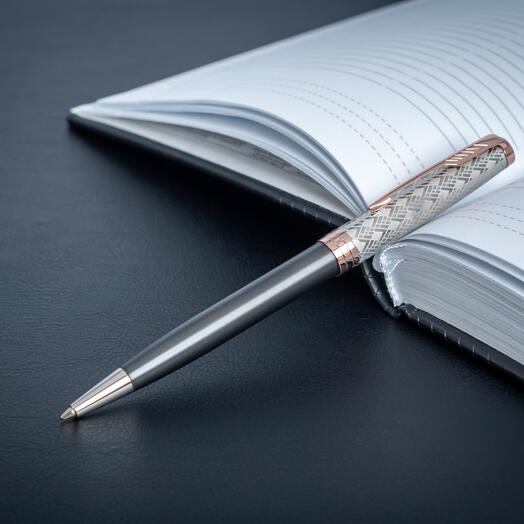 Ручка шариковая Parker Sonnet Premium Metal Grey PGT K5