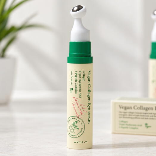 Пептидная сыворотка для век с массажным аппликатором AXIS-Y Vegan Collagen Eye Serum