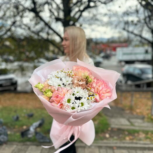 Сборный розовый букет 💘