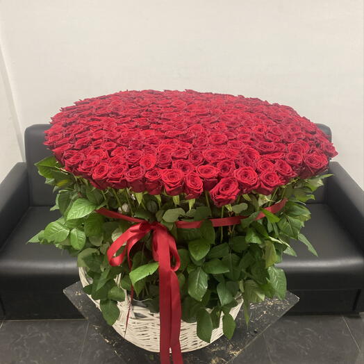 Большая корзина 301 Роза🌹🌹🌹🌹🌹