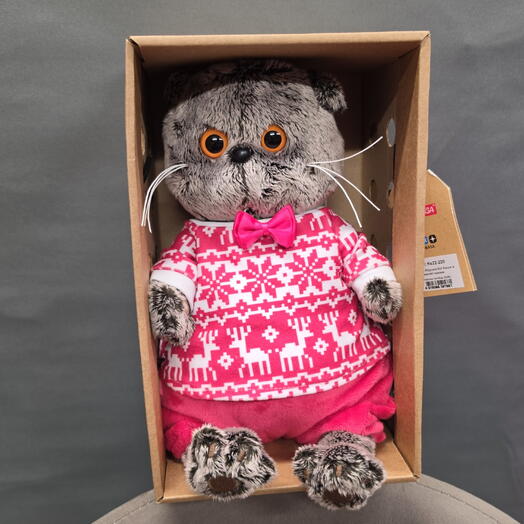 Мягкая игрушка Кот Басик в зимней пижаме