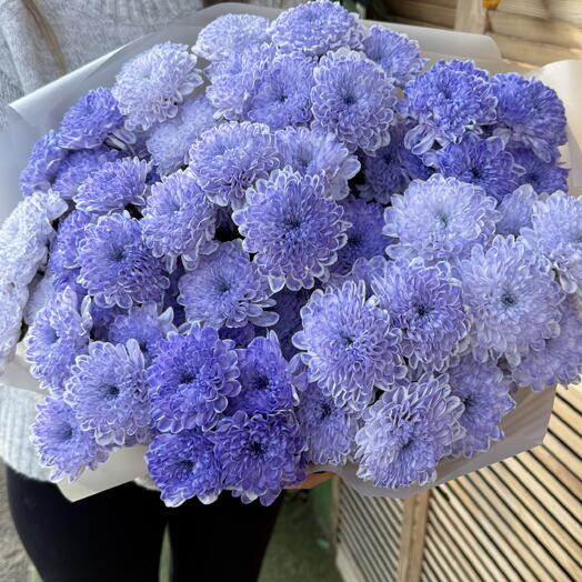 Монобукет из 11 кустовых хризантем 💜