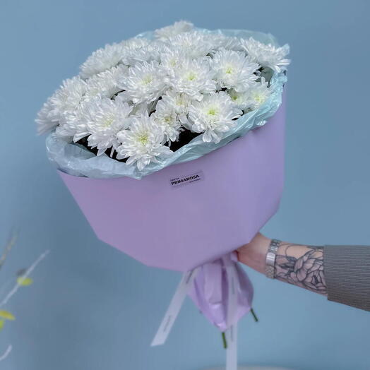 Букет из 11 веточек белой хризантемы Балтика «Белое облако»💐 25431