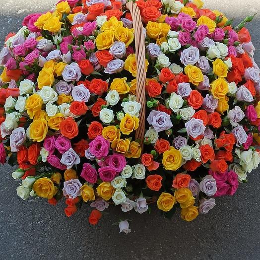 A huge basket of roses