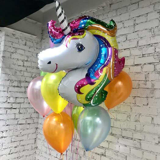 Радужный единорог и 15 шаров