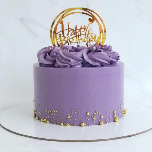 Торт happy birthday сиреневый