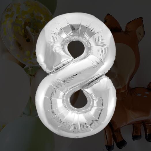 Шар-цифра "8" серебро
