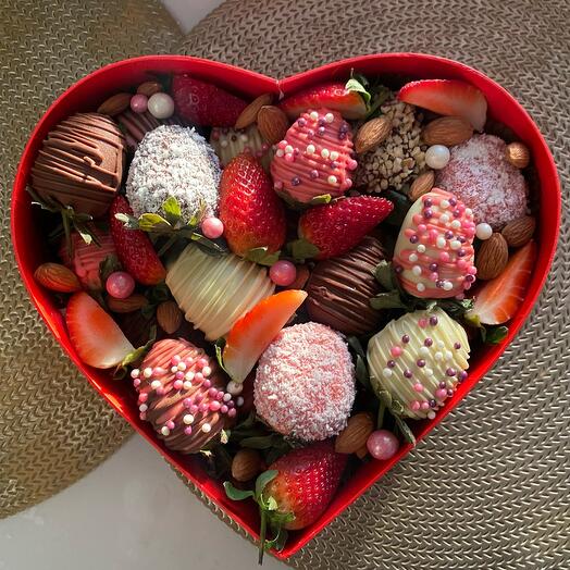 Fresas en chocolate belga"Corazón"