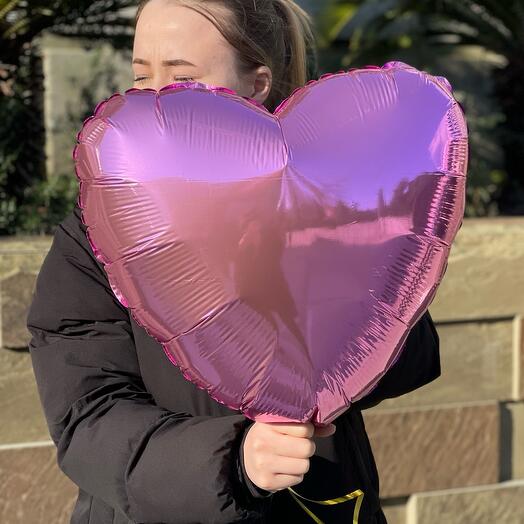 Фольгированный шар сердце розовый