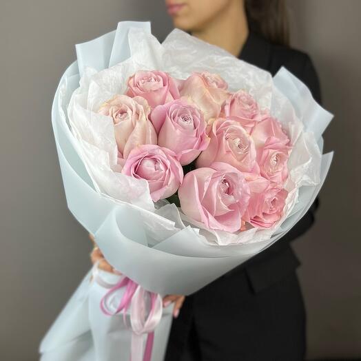 Mono Bouquet 173 de 11 rosas de peonía rosa de la variedad Sweet 4 Love