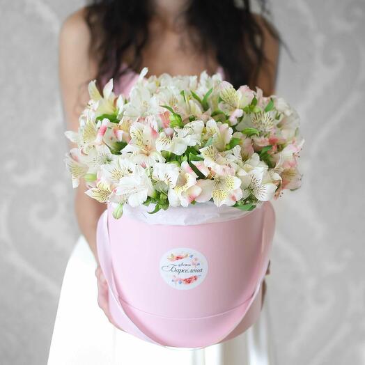 🎀Цветы в коробке с альстромерией🎀