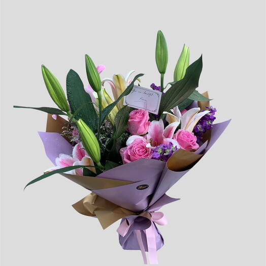 Purple and Pink flower bouquet