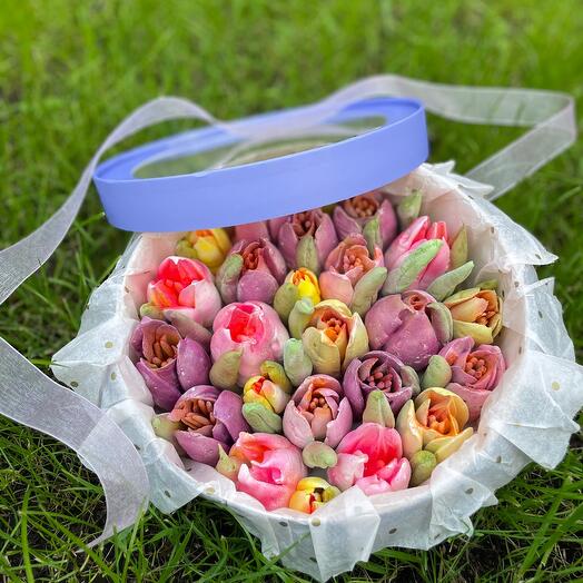 Зефирные цветы в коробке