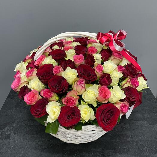 Cesta de 101 rosas