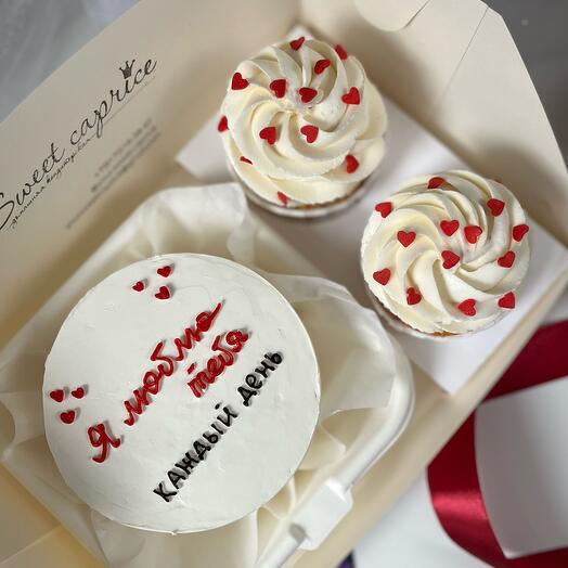 Бенто-торт+Капкейки на 14 февраля