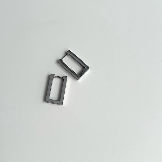Pendientes de acero hipoalergénico FORM L (silver)