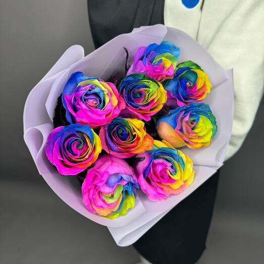 Радужные розы 9 💚