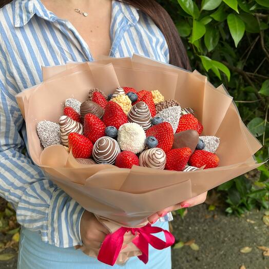 Букет из клубники в шоколаде 2🍓