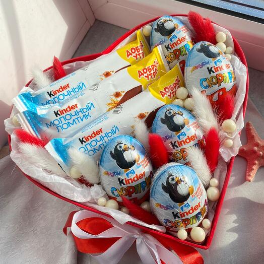 Heart with Kinder chocolates