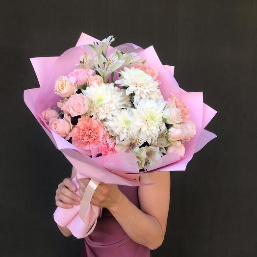 Авторский букет "Молекула розового золото"