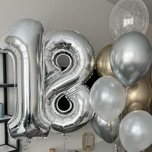 Шары цифра и 7 шаров (цифры любые)