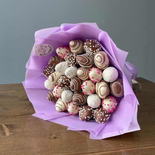 Bouquet 004 de fresas cubiertas de chocolate Tamaño S (500gramos)