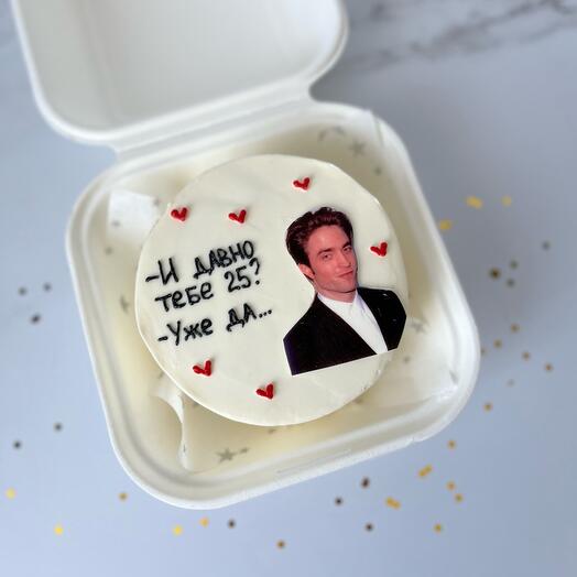 Bento birthday cake with Edward from Twilight as a birthday present "And it's been a long time for you.."