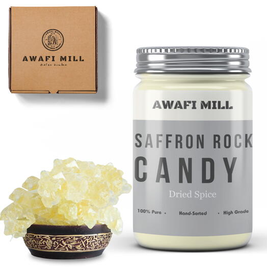 AWAFI MILL Sugar Saffron Candy | Rock - Bottle of 100 Gram