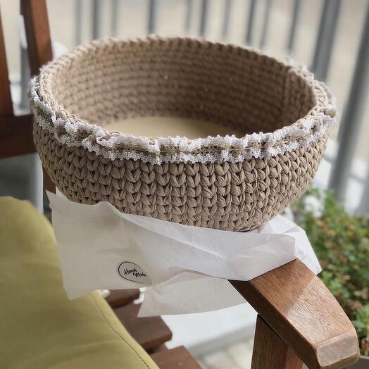 Корзина из трикотажной пряжи