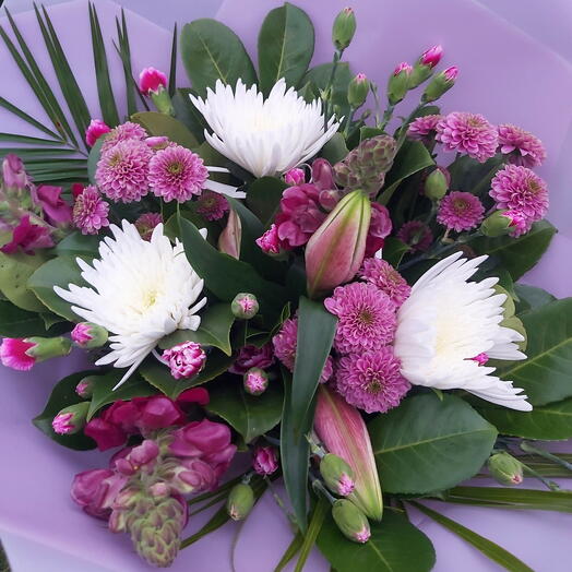 Purple and white bouquet