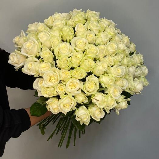 White roses 101 buds large bouquet