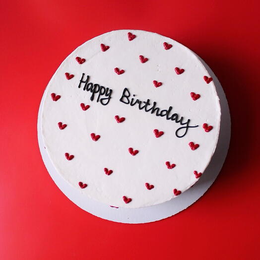 Торт 1 кг бенто макс в подарок на день рождения с сердечками happy birthday