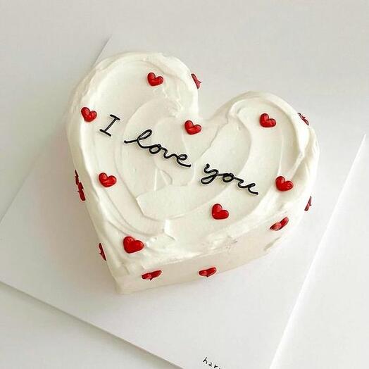 Heart shape white cake