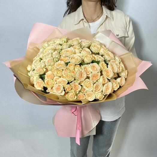 Bush cream roses