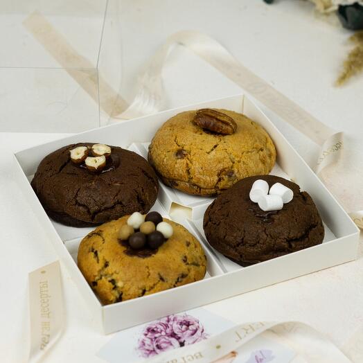 NY cookies, кукис ассорти 4шт, печенье на 14 февраля
