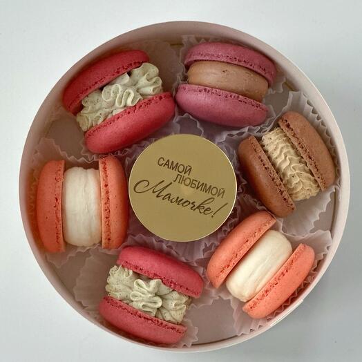 Gift set of 7 macaroni toppers for "The most beloved mom"