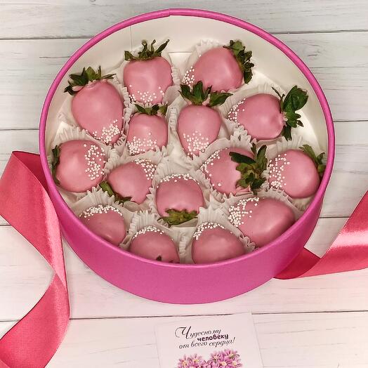 Клубника в шоколаде (цвет розовый)
