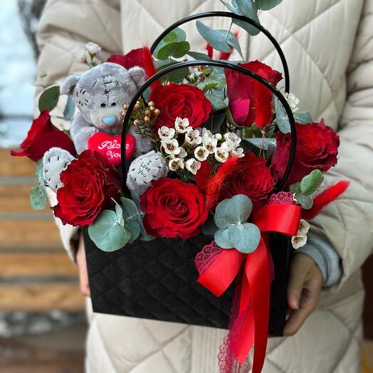 Сумочка с цветами и Тедди