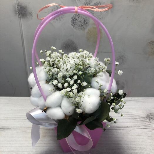 White flowers in a handbag
