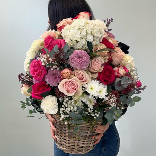 Roses in basket