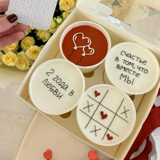Cake to go - мы вместе, торт в стакане 4 шт - трайфлы