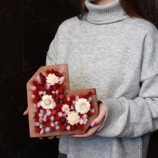 Сердце из сухоцветов