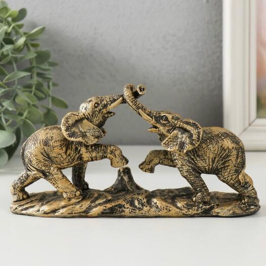 Фигурка Игры слонов, цвет бронза, 19×5.5×9.5 см