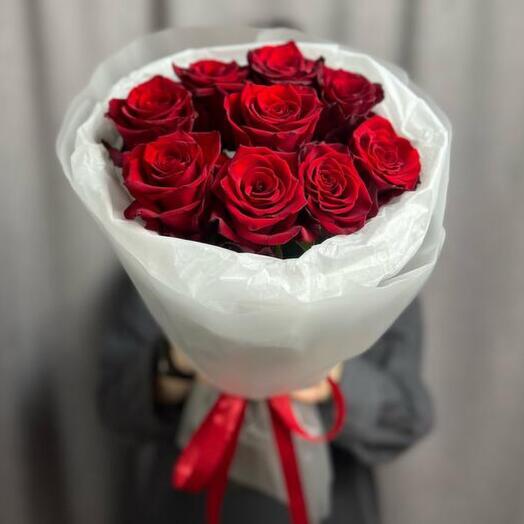 Букет из 9 красных роз 🌹