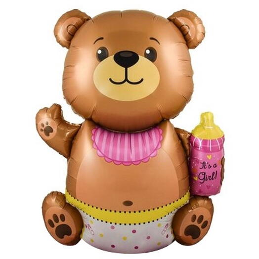 Воздушный шар гелий ЭТО ДЕВОЧКА! Мишка. Helium balloon ITS A GIRL (bear) pink
