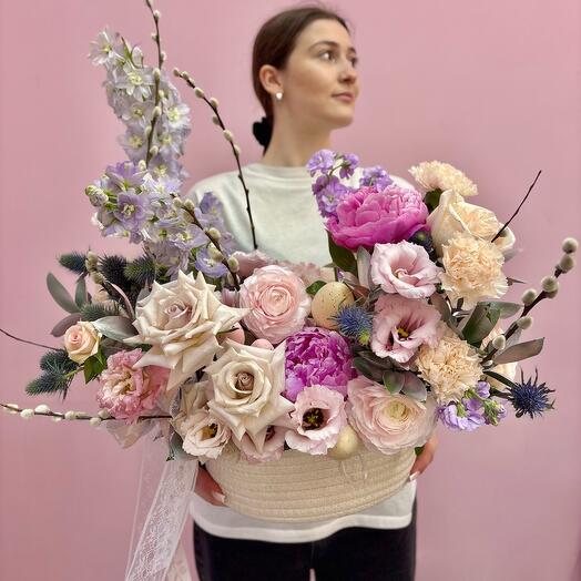 Пасхальная композиция на стол «кружевная вуаль»🩷