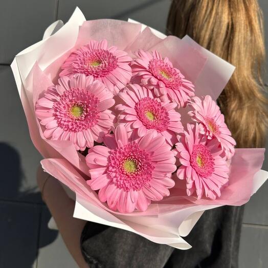 Букет с герберами «Розовые ромашки»🌸